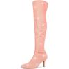 imageAllegra K Womens Glitter Pointed Toe Stiletto Heels Over the Knee High BootsLight Salmon