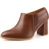 imageAllegra K Womens Heel Boots Pointed Toe Chunky Heels Ankle BootiesBrown
