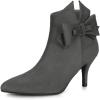 imageAllegra K Womens Point Toe Bow Stiletto Heel Ankle BootsGrey