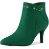 imageAllegra K Womens Pointed Toe Side Zip Stiletto Heel Ankle BootiesEmerald Green