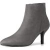 imageAllegra K Womens Pointed Toe Zip Stiletto Kitten Heel Ankle BootiesGrey