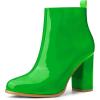 imageAllegra K Womens Round Toe Zipper Chunky Heels Ankle BootsGrass Green