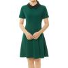 imageAllegra K Womens Short Sleeve Halloween Dresses Peter Pan Collar Casual Flare Skater Mini Vintage Dress 2025Green