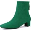 imageAllegra K Womens Square Toe Back Zip Chunky Low Heels Ankle BootiesGreen
