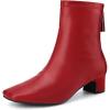 imageAllegra K Womens Square Toe Block Heels Ankle BootsRed