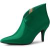 imageAllegra K Womens V Shape Pointed Toe Stiletto Heel Ankle BootsGreen