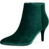 imageAllegra K Womens Velvet Pointy Toe Stiletto Heels Ankle BootsGreen