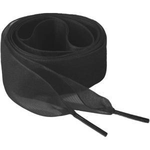 imageAllegra K 2 Pairs Flat Snow Yarn Shoelaces 25cm4cm Wide Transparent Shoe Laces for SneakersBlack