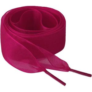 imageAllegra K 2 Pairs Flat Snow Yarn Shoelaces 25cm4cm Wide Transparent Shoe Laces for SneakersFuchsia