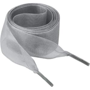 imageAllegra K 2 Pairs Flat Snow Yarn Shoelaces 25cm4cm Wide Transparent Shoe Laces for SneakersGray