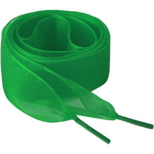 imageAllegra K 2 Pairs Flat Snow Yarn Shoelaces 25cm4cm Wide Transparent Shoe Laces for SneakersGreen