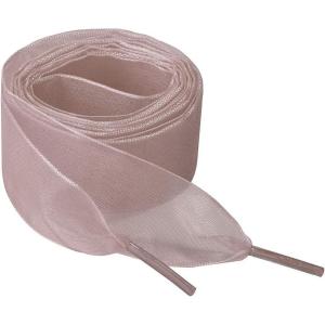 imageAllegra K 2 Pairs Flat Snow Yarn Shoelaces 25cm4cm Wide Transparent Shoe Laces for SneakersLight Brown