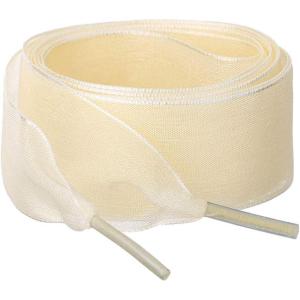 imageAllegra K 2 Pairs Flat Snow Yarn Shoelaces 25cm4cm Wide Transparent Shoe Laces for SneakersLight Yellow