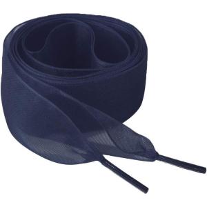 imageAllegra K 2 Pairs Flat Snow Yarn Shoelaces 25cm4cm Wide Transparent Shoe Laces for SneakersNavy Blue