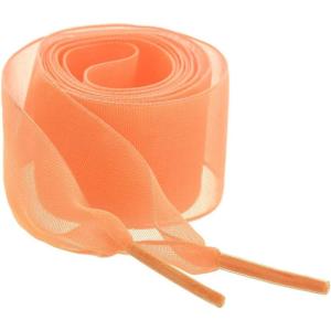 imageAllegra K 2 Pairs Flat Snow Yarn Shoelaces 25cm4cm Wide Transparent Shoe Laces for SneakersOrange