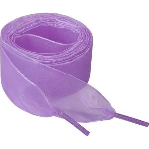 imageAllegra K 2 Pairs Flat Snow Yarn Shoelaces 25cm4cm Wide Transparent Shoe Laces for SneakersPurple