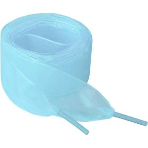 imageAllegra K 2 Pairs Flat Snow Yarn Shoelaces 25cm4cm Wide Transparent Shoe Laces for SneakersSky Blue