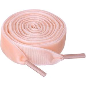 imageAllegra K Flat Velvet Shoelaces 06 Inches Wide Ribbon Shoe Laces Strings for Sneakers Shoes BootsLight Coral Color