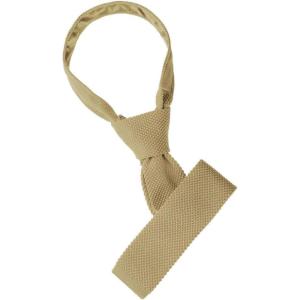 imageAllegra K Mens SelfTied Solid Color Skinny Flat Tips Designed Knit TiesKhaki