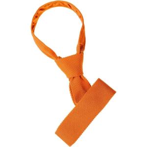 imageAllegra K Mens SelfTied Solid Color Skinny Flat Tips Designed Knit TiesOrange