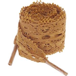 imageAllegra K Womens Lace Hollow Flower Embroidered Shoestrings Extra Wide Flat Shoe Laces for Sneakers 2 PairsBrown