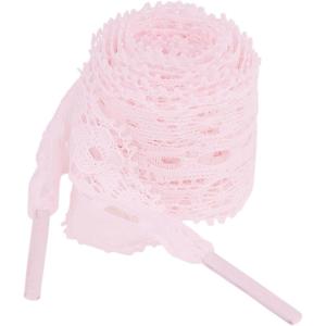 imageAllegra K Womens Lace Hollow Flower Embroidered Shoestrings Extra Wide Flat Shoe Laces for Sneakers 2 PairsPink