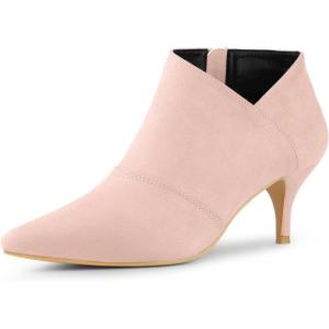 imageAllegra K Womens Pointed Toe Kitten Heel Cutout Ankle BootsDust Pink