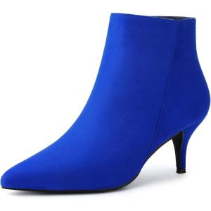 imageAllegra K Womens Pointed Toe Zip Stiletto Kitten Heel Ankle BootiesRoyal Blue