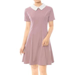 imageAllegra K Womens Short Sleeve Halloween Dresses Peter Pan Collar Casual Flare Skater Mini Vintage Dress 2025Pink