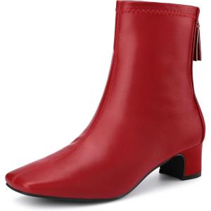 imageAllegra K Womens Square Toe Block Heels Ankle BootsRed