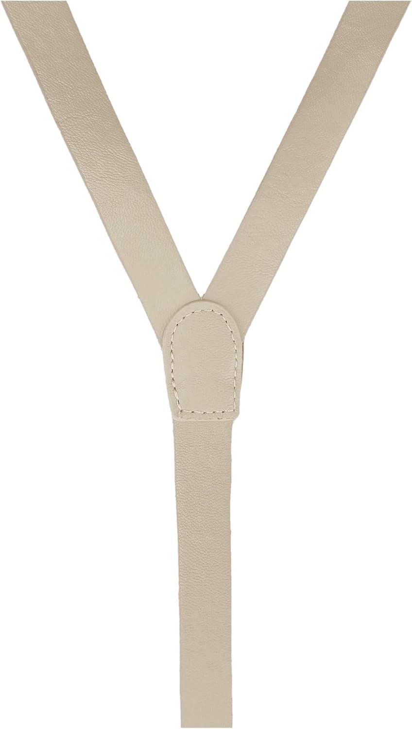 imageAllegra K Unisex Plus Size Vintage PU Leather Y Back Suspenders Adjustable Holes Belts for Women MenBeige