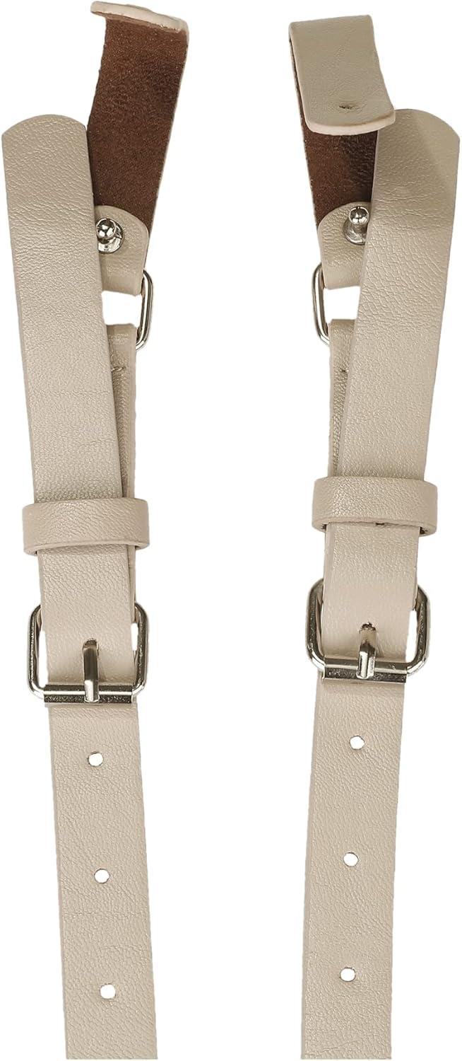 imageAllegra K Unisex Plus Size Vintage PU Leather Y Back Suspenders Adjustable Holes Belts for Women MenBeige