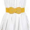 imageAllegra K 2pcs Womens Plus Size Elastic Waist Belt Interlock 8shaped Faux Leather Buckle BeltsGreen  Yellow
