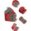 imageAllegra K Elastic Wide Waist Belts for Women Metal Buckle Stretchy BeltsBlack  Red