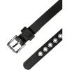 imageAllegra K Grommet Belt Leather ExtraSkinny Slim Thin Waist Belts for Women Punk Rock StyleBlack