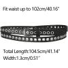 imageAllegra K Grommet Belt Leather ExtraSkinny Slim Thin Waist Belts for Women Punk Rock StyleBlack