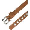 imageAllegra K Grommet Belt Leather ExtraSkinny Slim Thin Waist Belts for Women Punk Rock StyleCamel