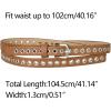 imageAllegra K Grommet Belt Leather ExtraSkinny Slim Thin Waist Belts for Women Punk Rock StyleCamel