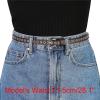 imageAllegra K Grommet Belt Leather ExtraSkinny Slim Thin Waist Belts for Women Punk Rock StyleCoffee