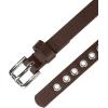 imageAllegra K Grommet Belt Leather ExtraSkinny Slim Thin Waist Belts for Women Punk Rock StyleCoffee