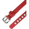 imageAllegra K Grommet Belt Leather ExtraSkinny Slim Thin Waist Belts for Women Punk Rock StyleRed