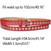 imageAllegra K Grommet Belt Leather ExtraSkinny Slim Thin Waist Belts for Women Punk Rock StyleRed