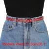 imageAllegra K Grommet Belt Leather ExtraSkinny Slim Thin Waist Belts for Women Punk Rock StyleRed