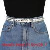 imageAllegra K Grommet Belt Leather ExtraSkinny Slim Thin Waist Belts for Women Punk Rock StyleWhite