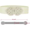 imageAllegra K Heart Shape Design Faux Pearl Rhinestone Decor Waist Belts for WomenWhite