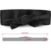 imageAllegra K Ladies Faux Leather Self Tie Bowknot Wide Waist Band Sash Obi Belt for DressesBlack