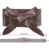 imageAllegra K Ladies Faux Leather Self Tie Bowknot Wide Waist Band Sash Obi Belt for DressesCoffee