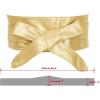 imageAllegra K Ladies Faux Leather Self Tie Bowknot Wide Waist Band Sash Obi Belt for DressesGold