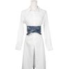 imageAllegra K Ladies Faux Leather Self Tie Bowknot Wide Waist Band Sash Obi Belt for DressesNavy Blue