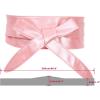 imageAllegra K Ladies Faux Leather Self Tie Bowknot Wide Waist Band Sash Obi Belt for DressesPink